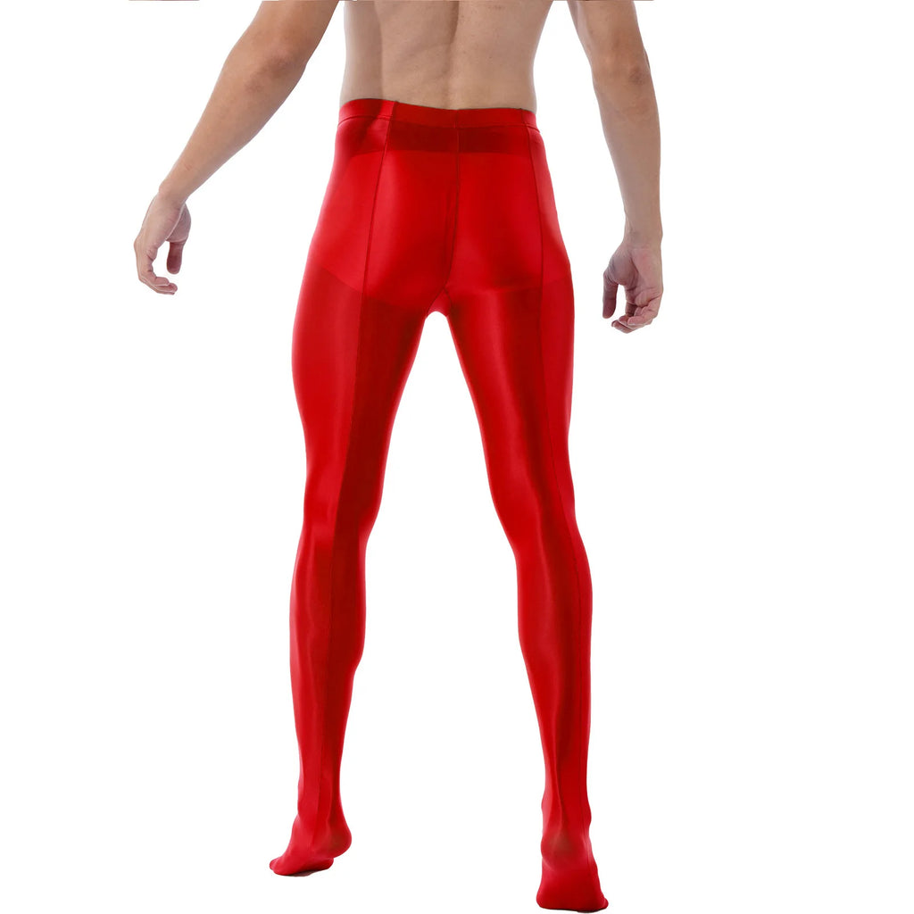 Mens Trousers Long Pants Fashion Glossy Training