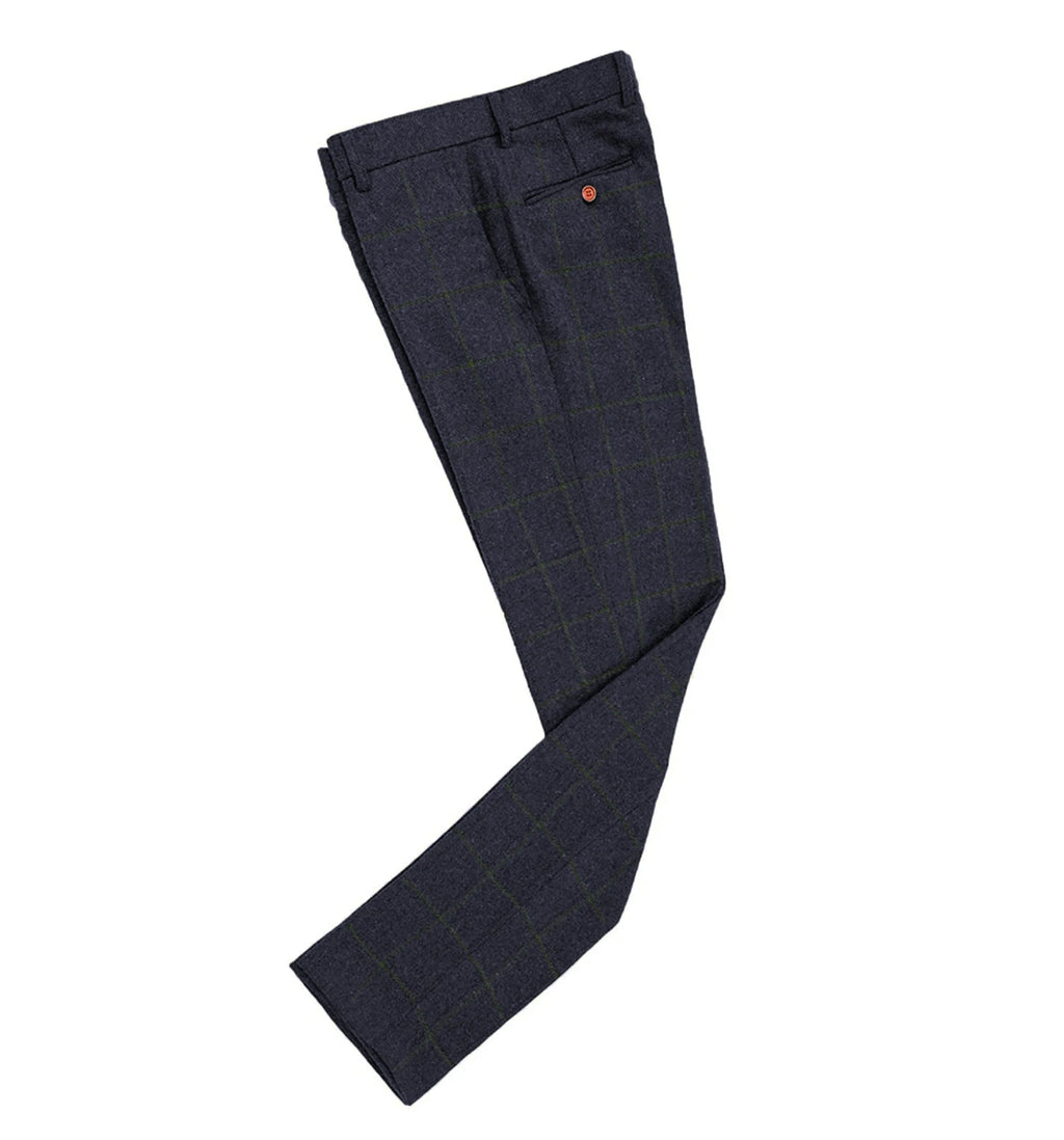 Men's Green Trousers Tweed Leisure Cotton Gentleman