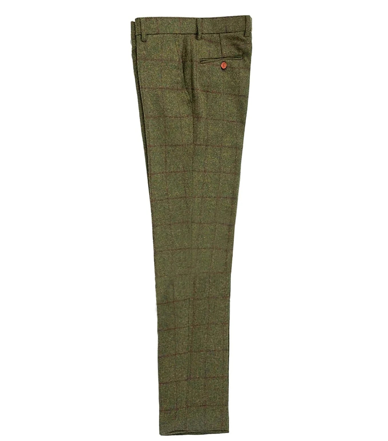 Men's Green Trousers Tweed Leisure Cotton Gentleman