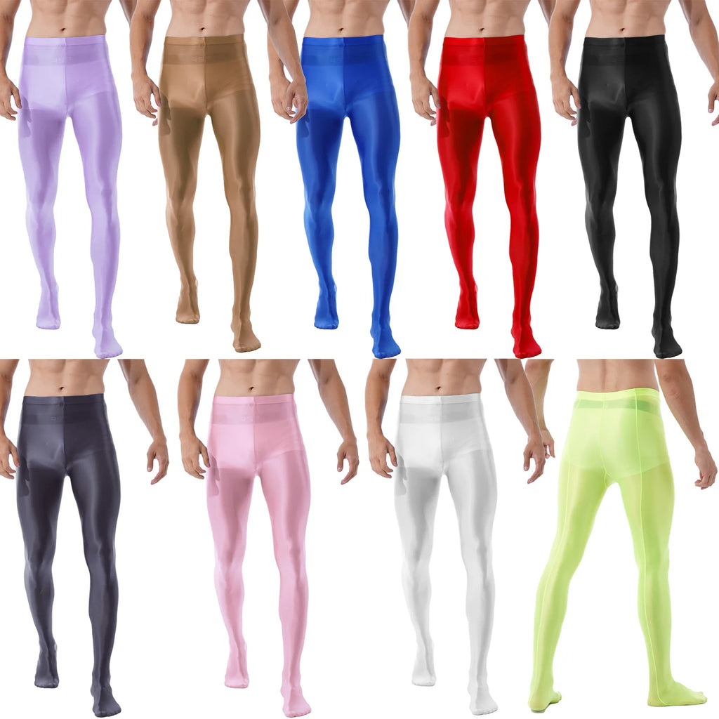 Mens Trousers Long Pants Fashion Glossy Training