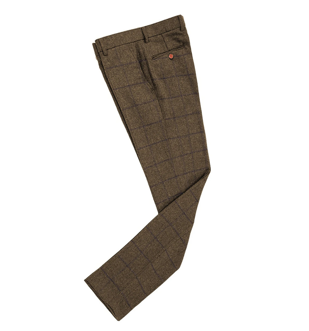 Men's Green Trousers Tweed Leisure Cotton Gentleman
