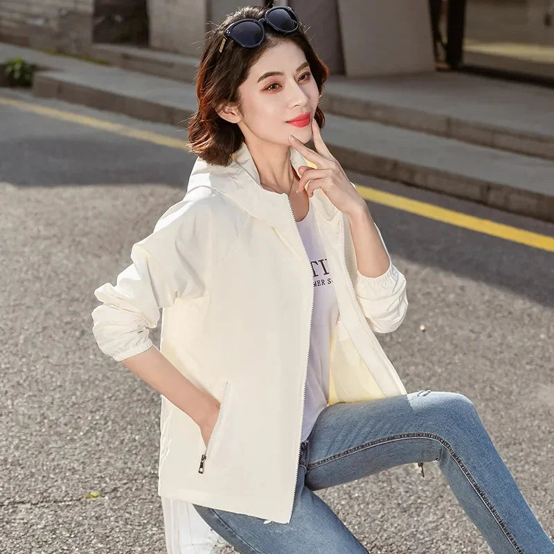 Women's Hooded Windbreaker Jacket