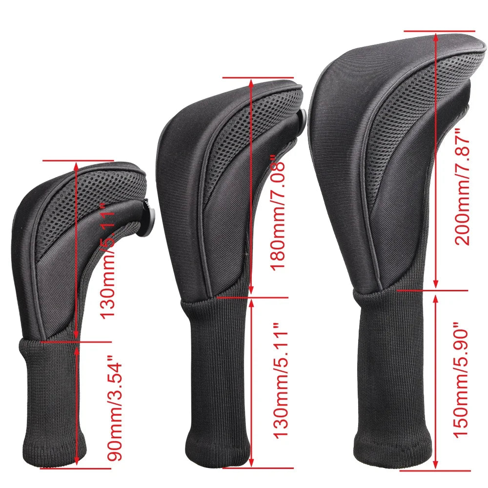 Numbered Wood Golf Club Head Covers, 3pc