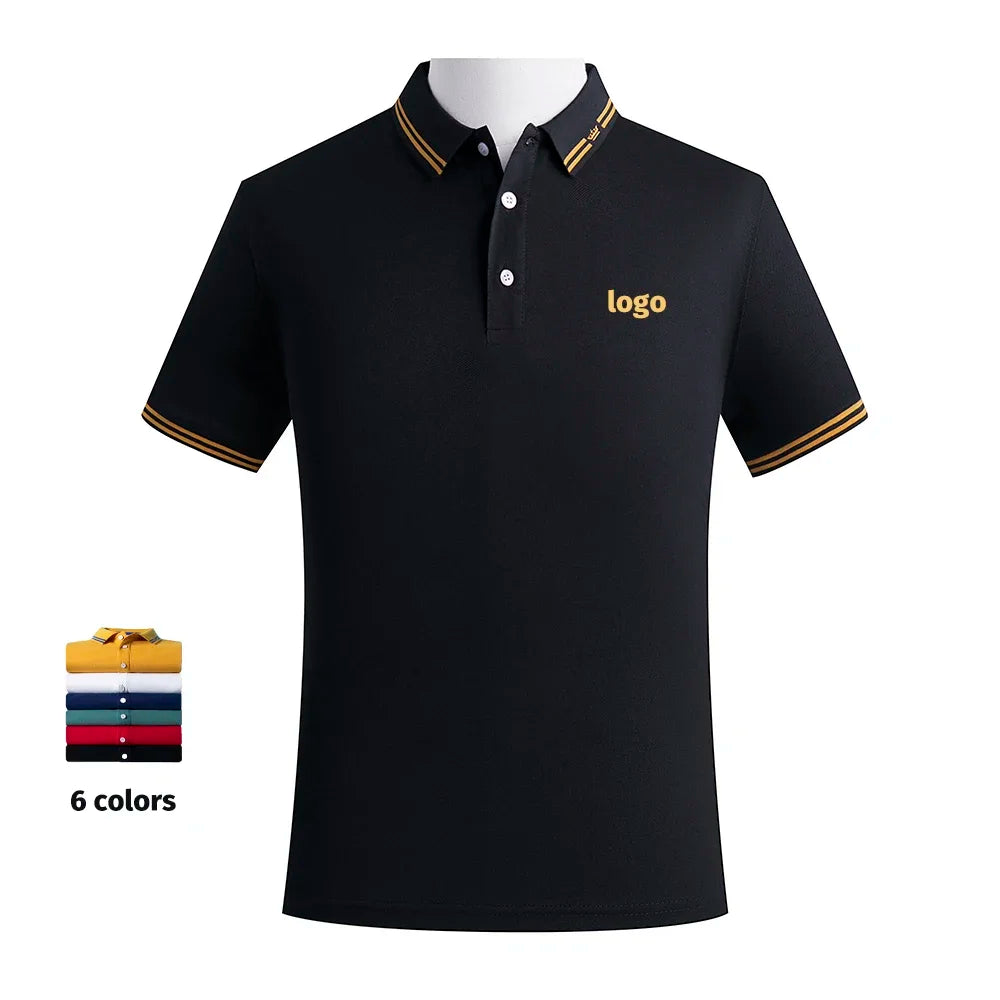 Men Polo T-Shirt Customizable Golf Cotton Daily