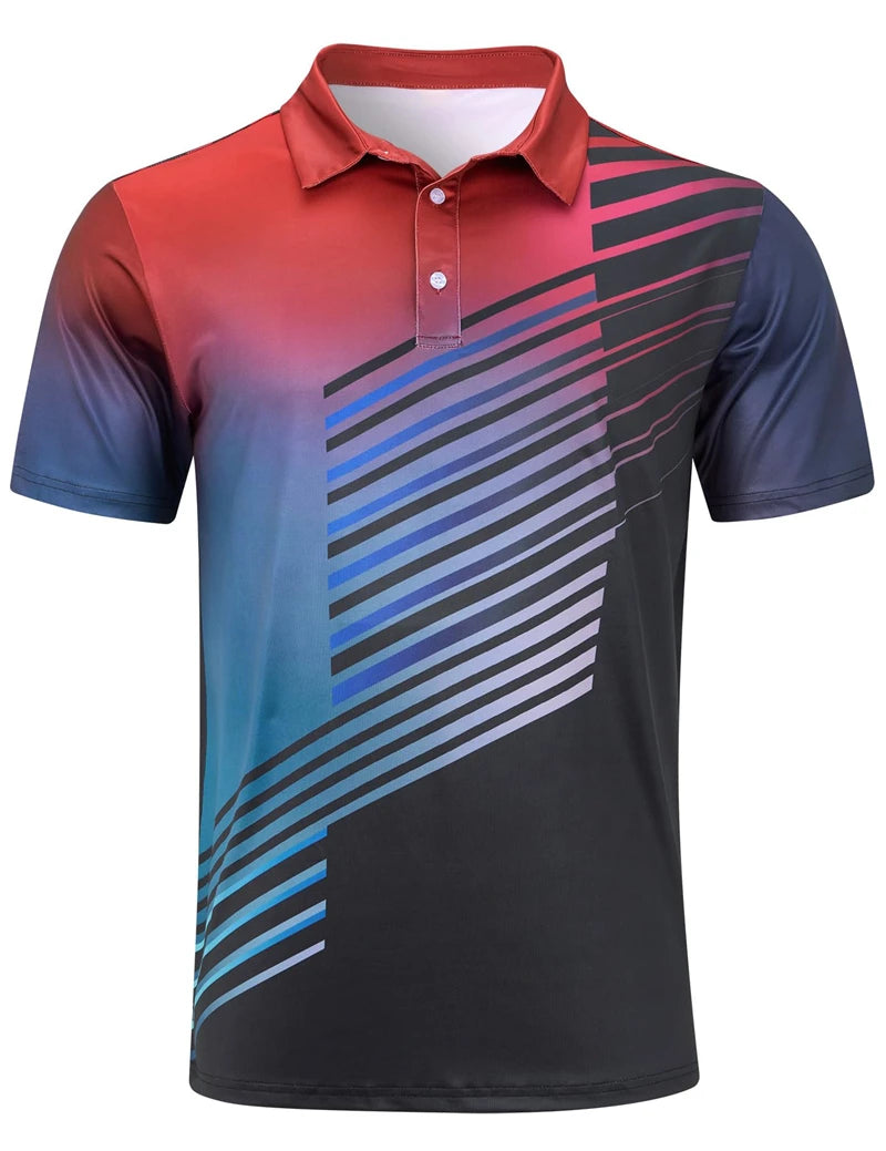 Men's 3D Print Golf Polo Shirt
