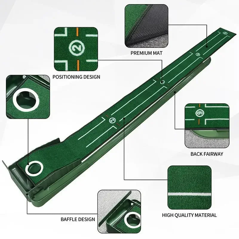 All-Weather Indoor Putting Mat with Ball Return