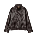 Women's Leather Windbreaker Jacket