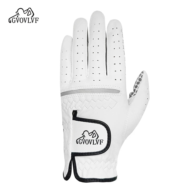 Men's Leather Golf Glove, White