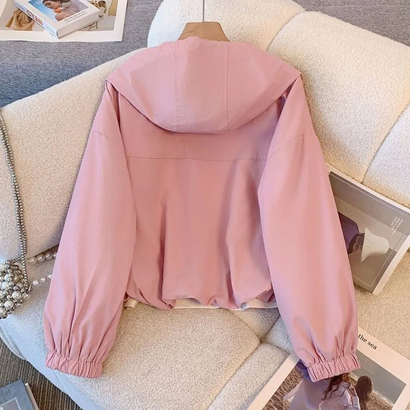 Women's Hooded Windbreaker Jacket