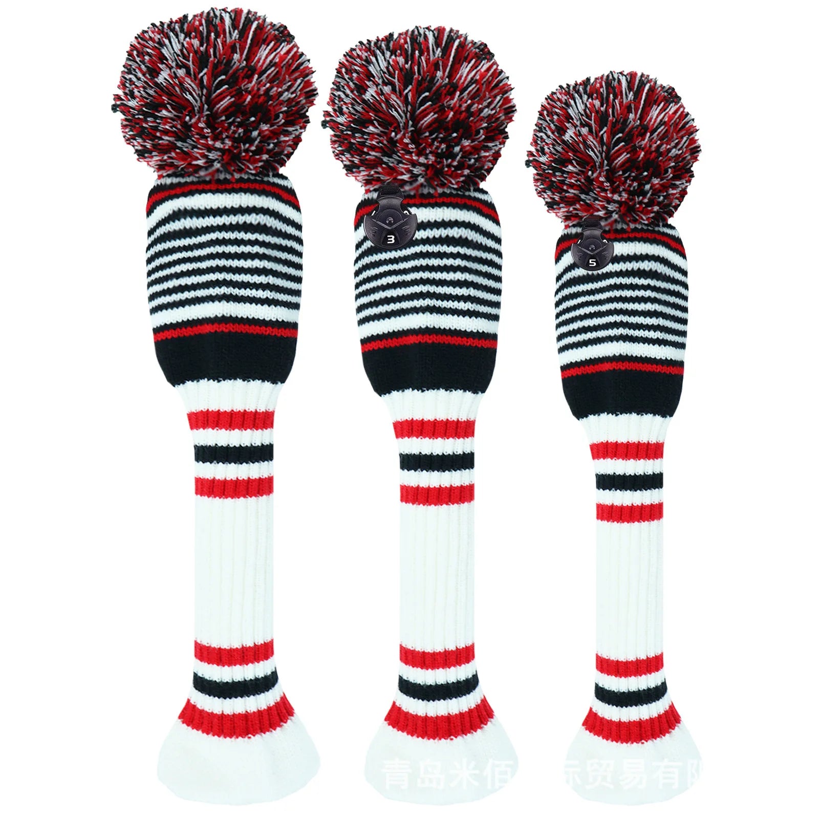Knitted Wool Headcover Set (3pc)