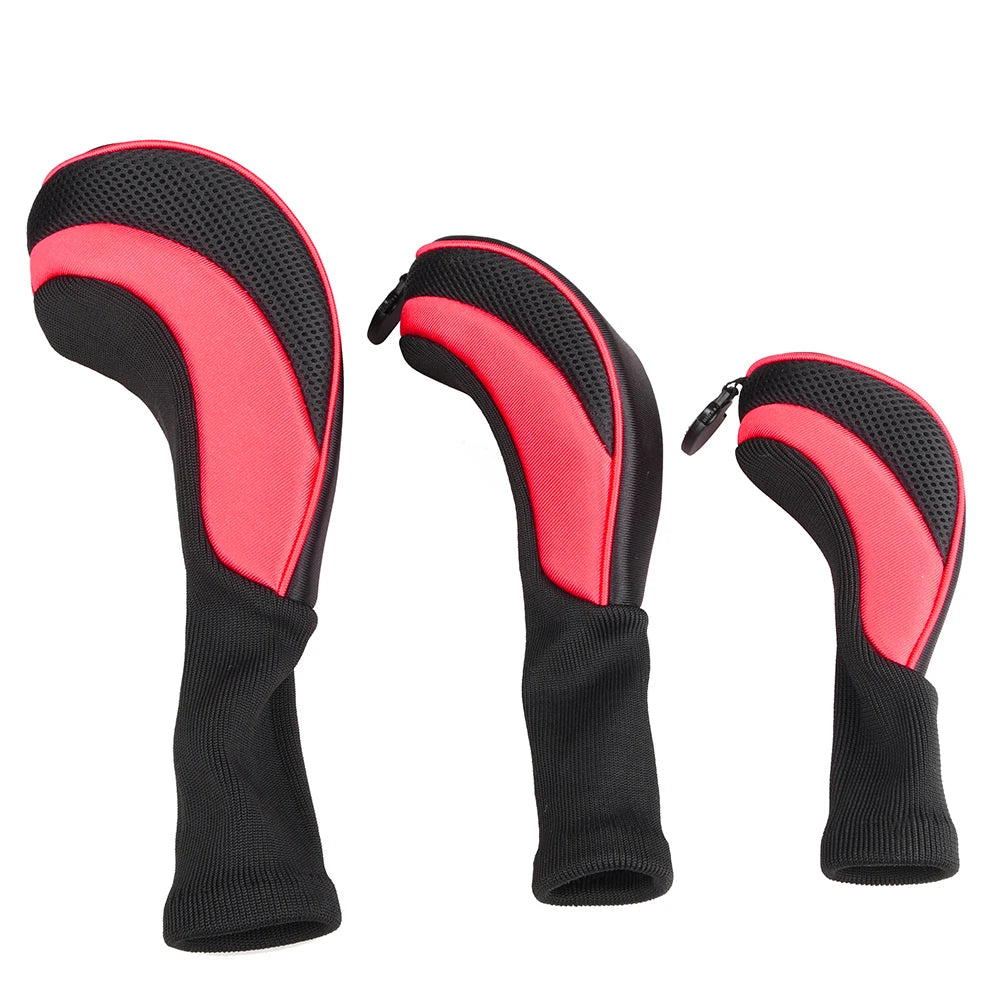 Numbered Wood Golf Club Head Covers, 3pc