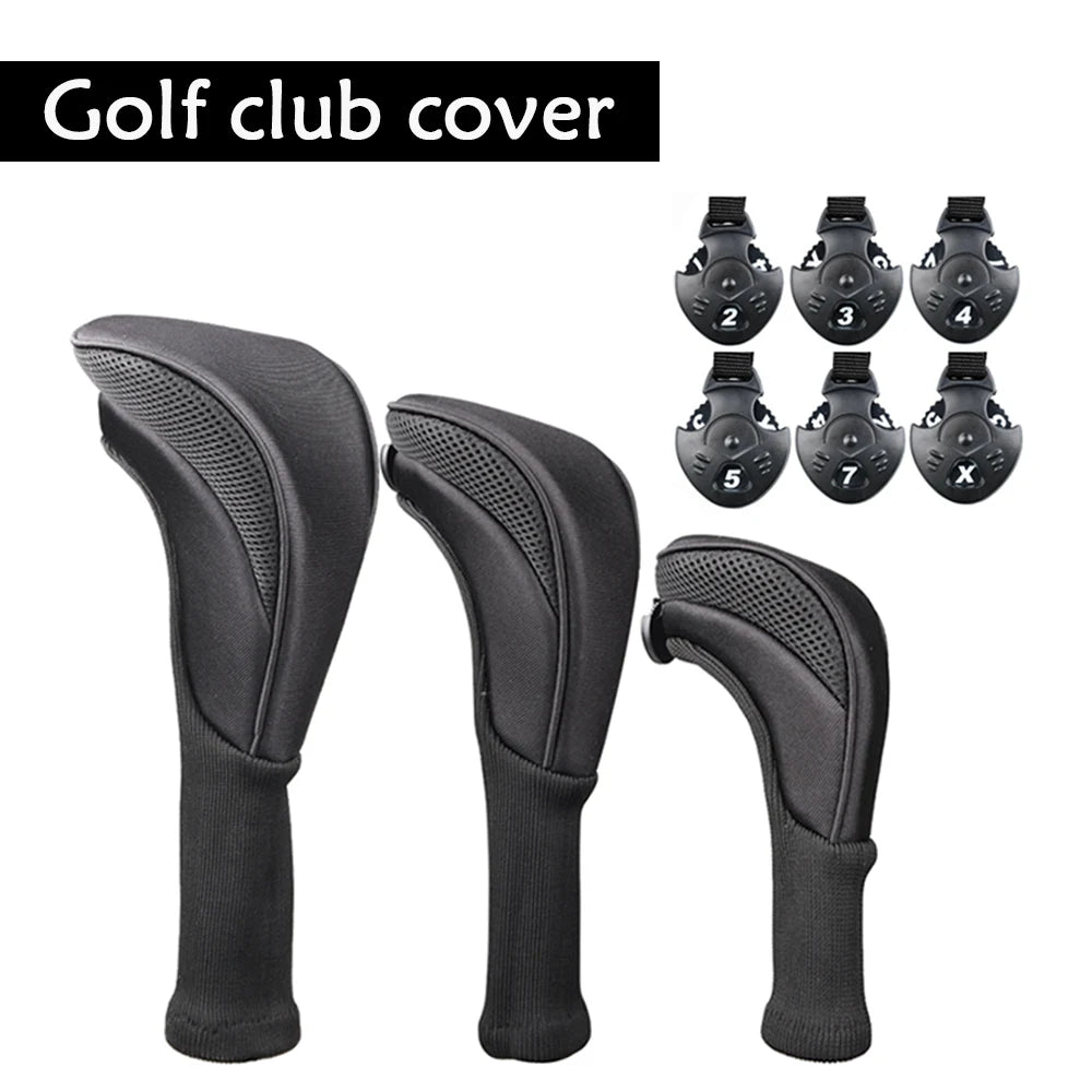 Numbered Wood Golf Club Head Covers, 3pc