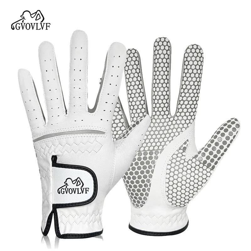 Men's Leather Golf Glove, White