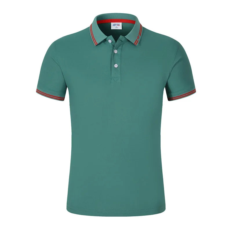Men Polo T-Shirt Customizable Golf Cotton Daily