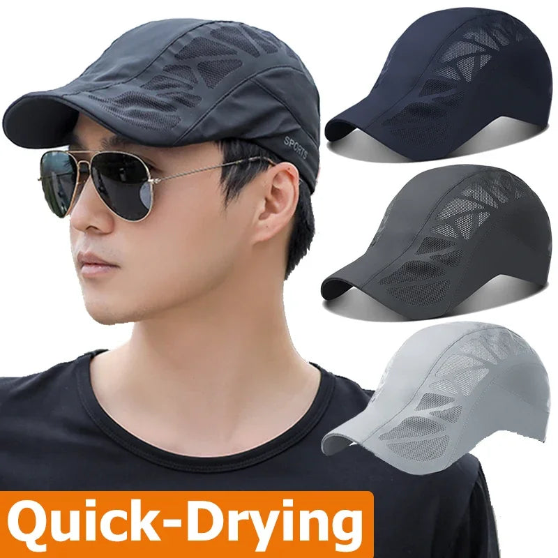 Summer Mens Sports Sun Hats Breathable Mesh