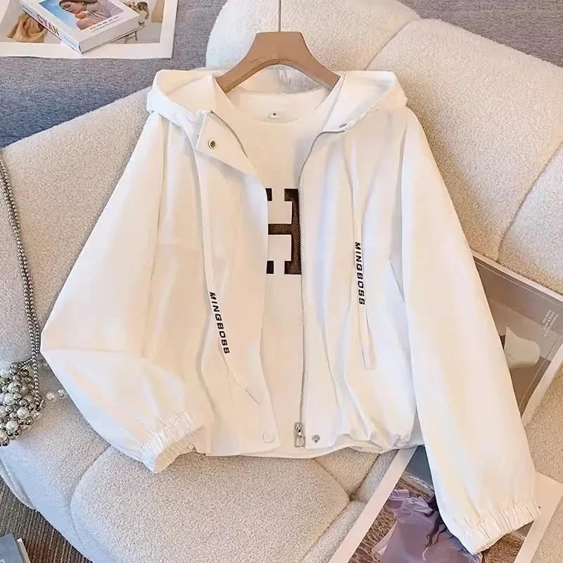 Women's Hooded Windbreaker Jacket