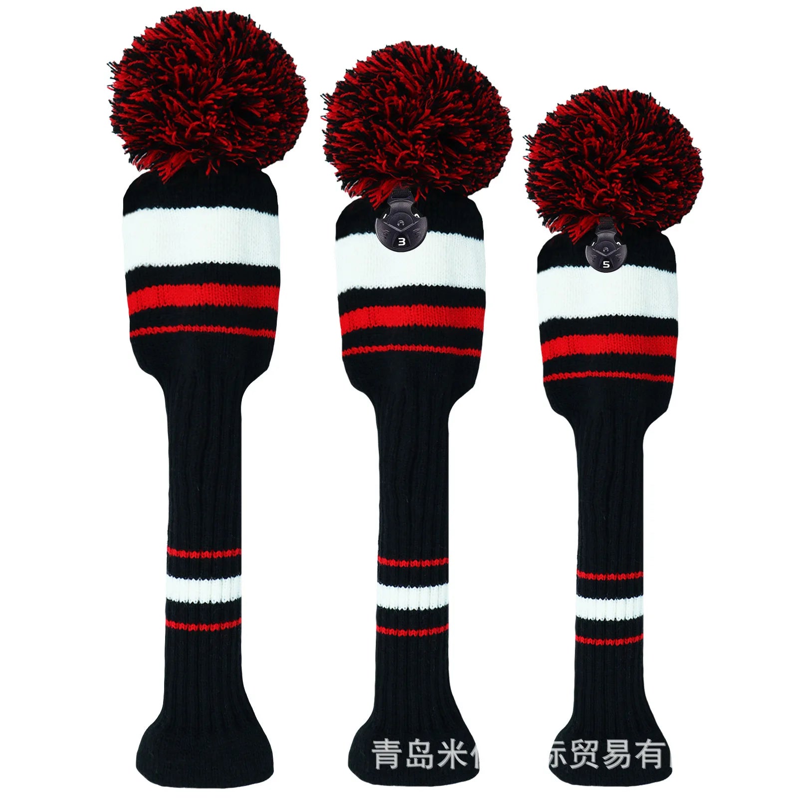 Knitted Wool Headcover Set (3pc)