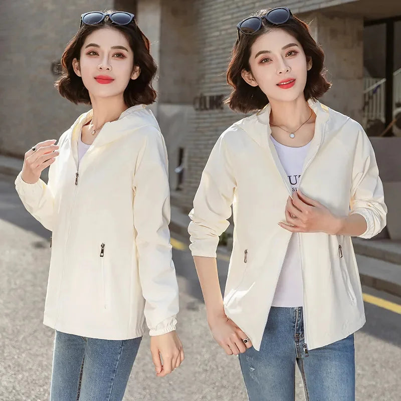 Women's Hooded Windbreaker Jacket