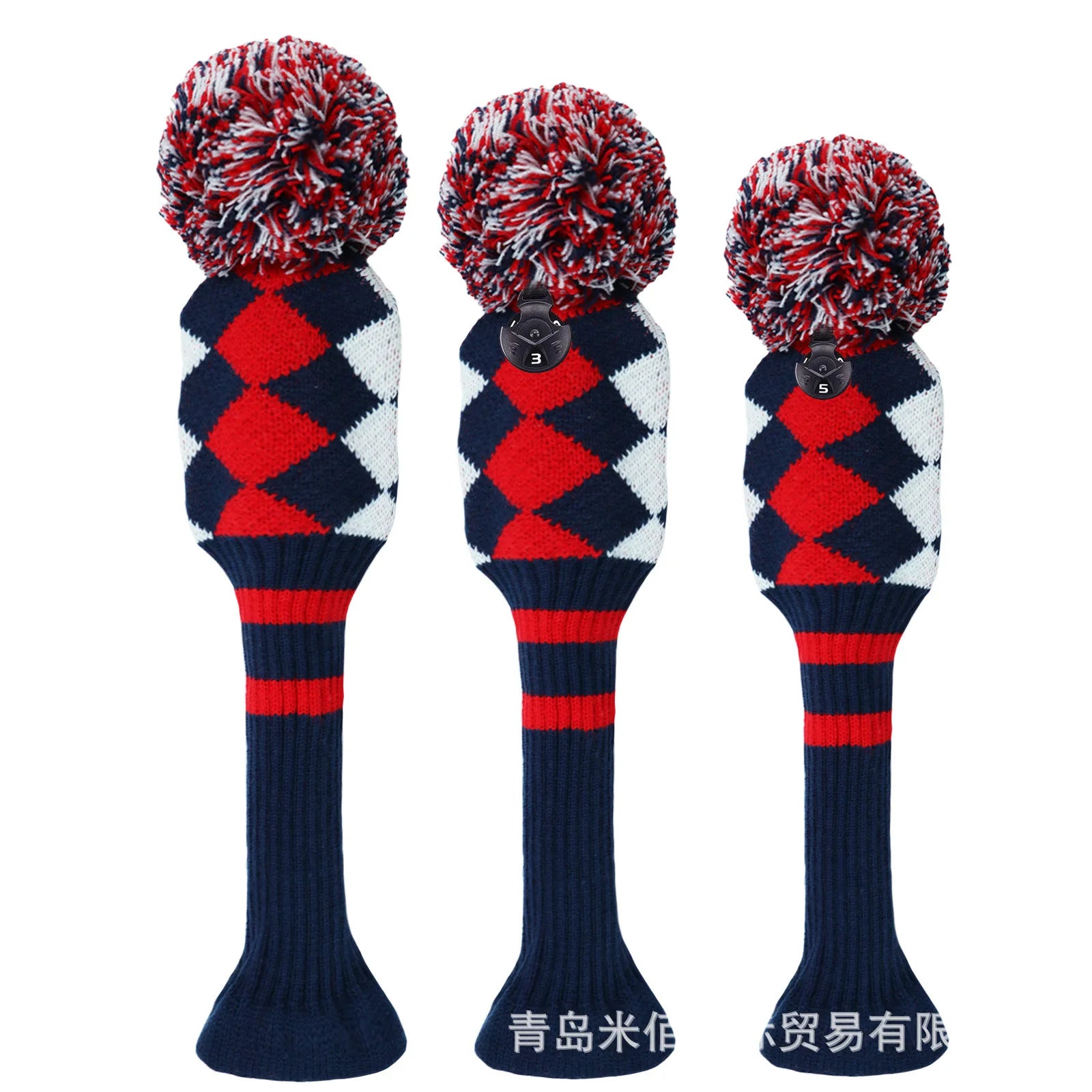 Knitted Wool Headcover Set (3pc)