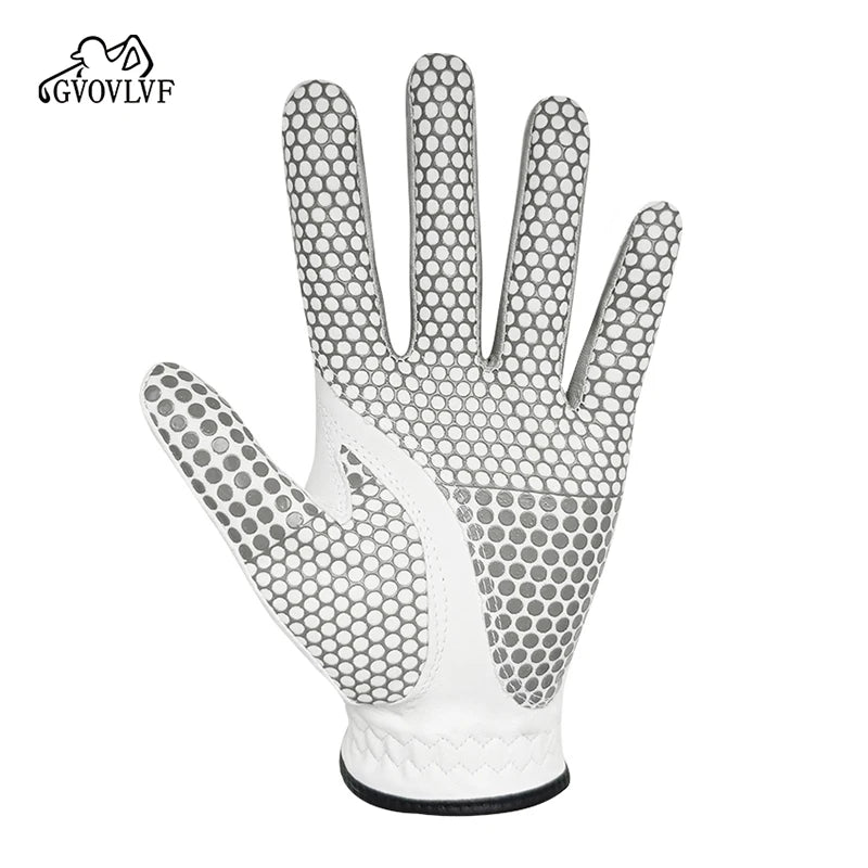 Men's Leather Golf Glove, White