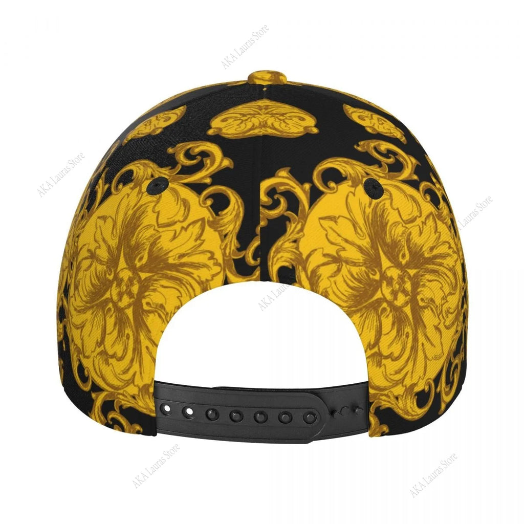 Golf Hat Men Baseball Cap Golden Baroque