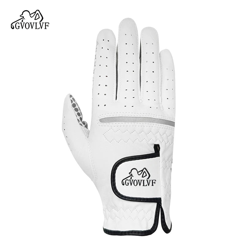 Men's Leather Golf Glove, White