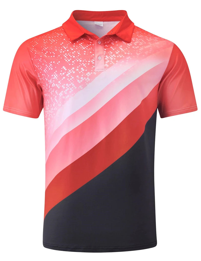 Men's 3D Print Golf Polo Shirt