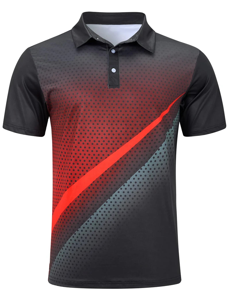 Men's 3D Print Golf Polo Shirt