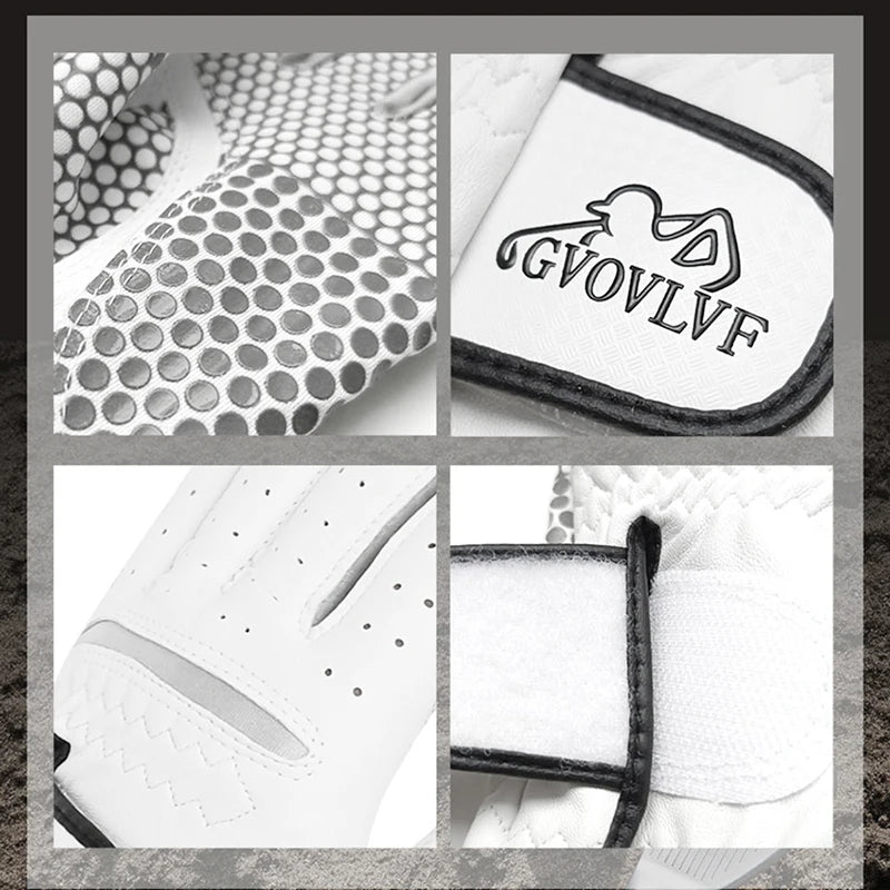 Men's Leather Golf Glove, White