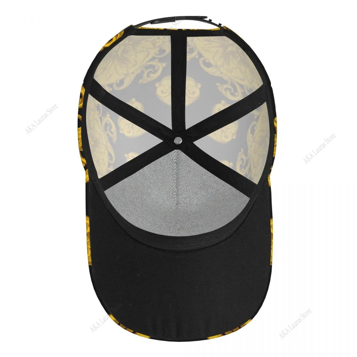 Golf Hat Men Baseball Cap Golden Baroque