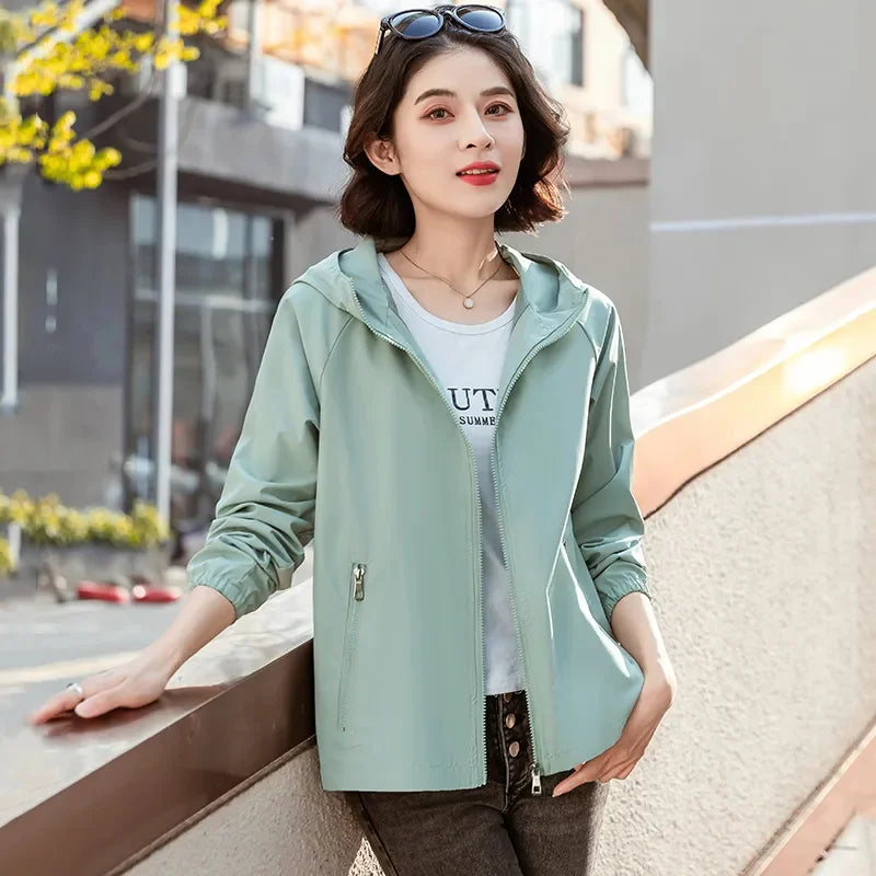 Women's Hooded Windbreaker Jacket