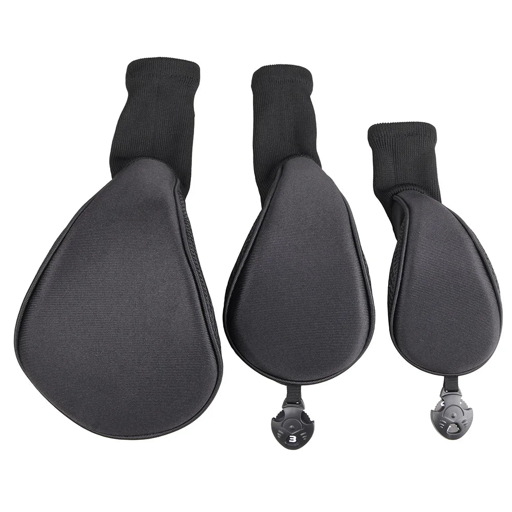 Numbered Wood Golf Club Head Covers, 3pc