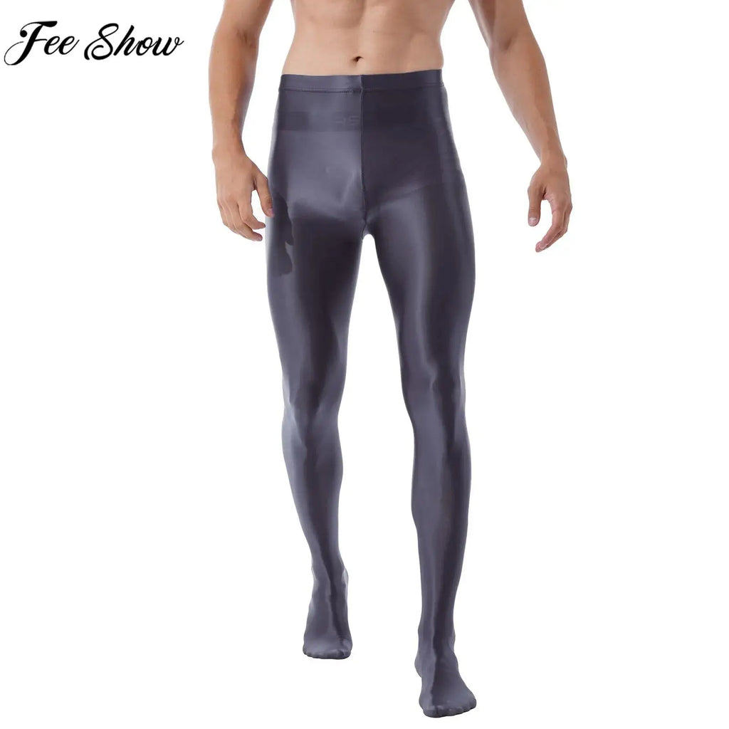Mens Trousers Long Pants Fashion Glossy Training