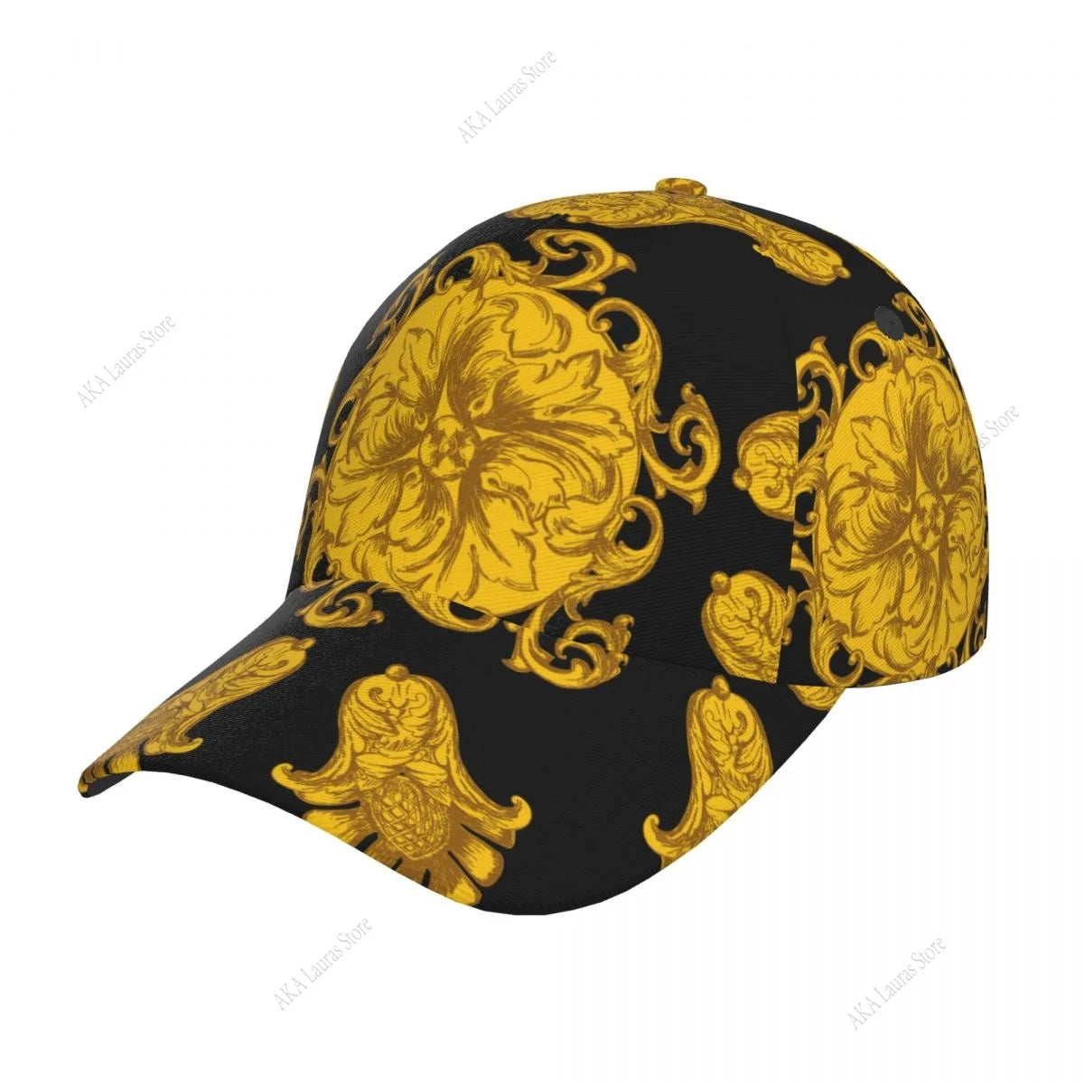 Golf Hat Men Baseball Cap Golden Baroque