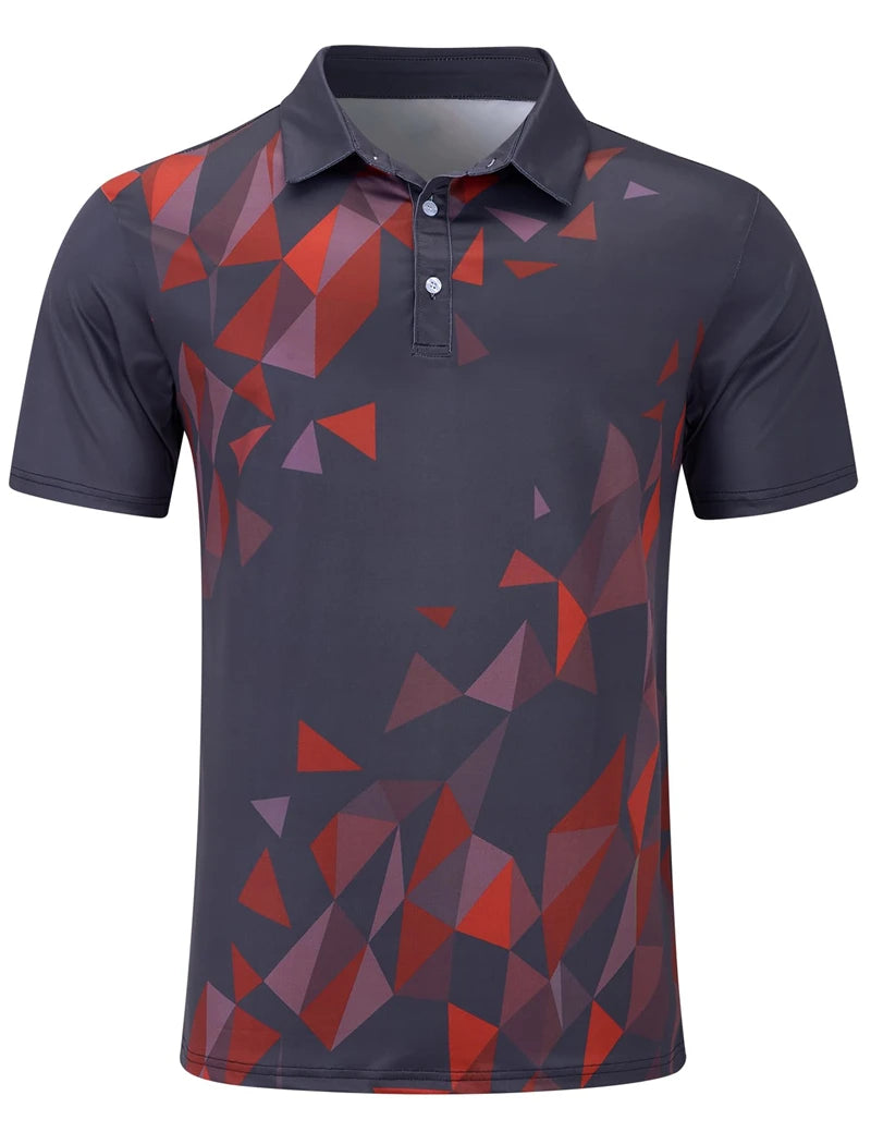 Men's 3D Print Golf Polo Shirt