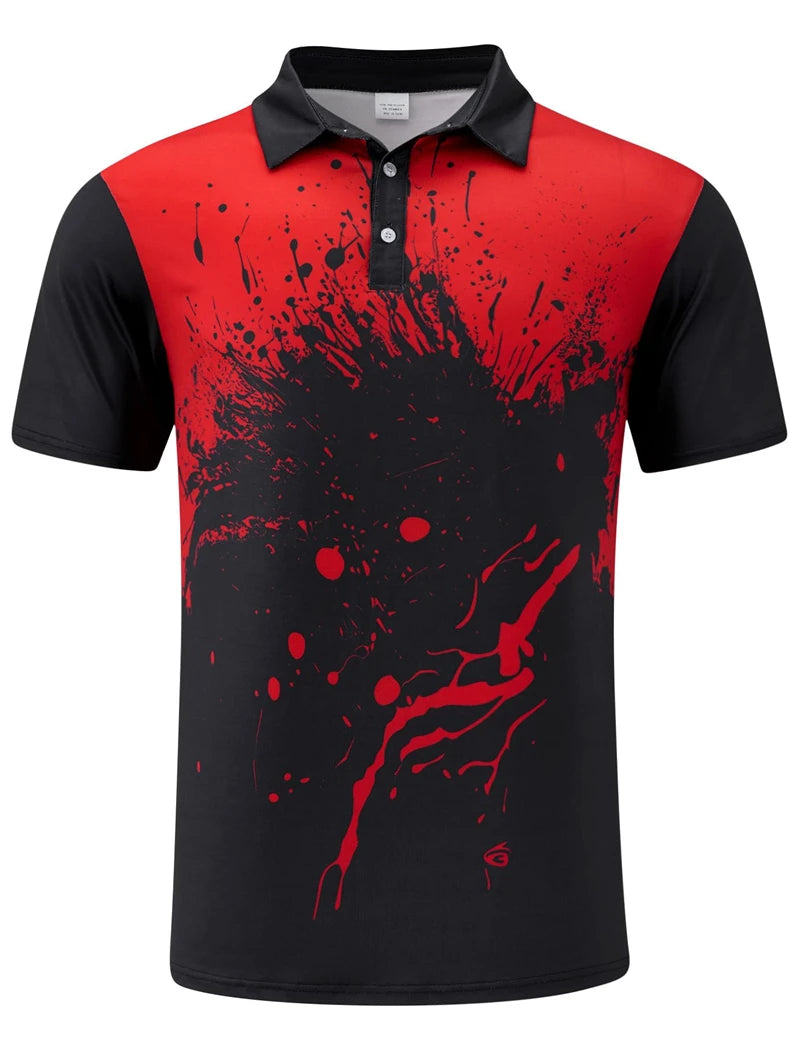 Men's 3D Print Golf Polo Shirt