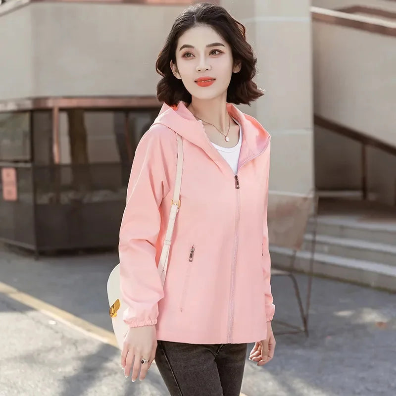 Women's Hooded Windbreaker Jacket