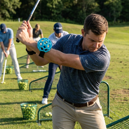 Swing Connection Training Ball in use