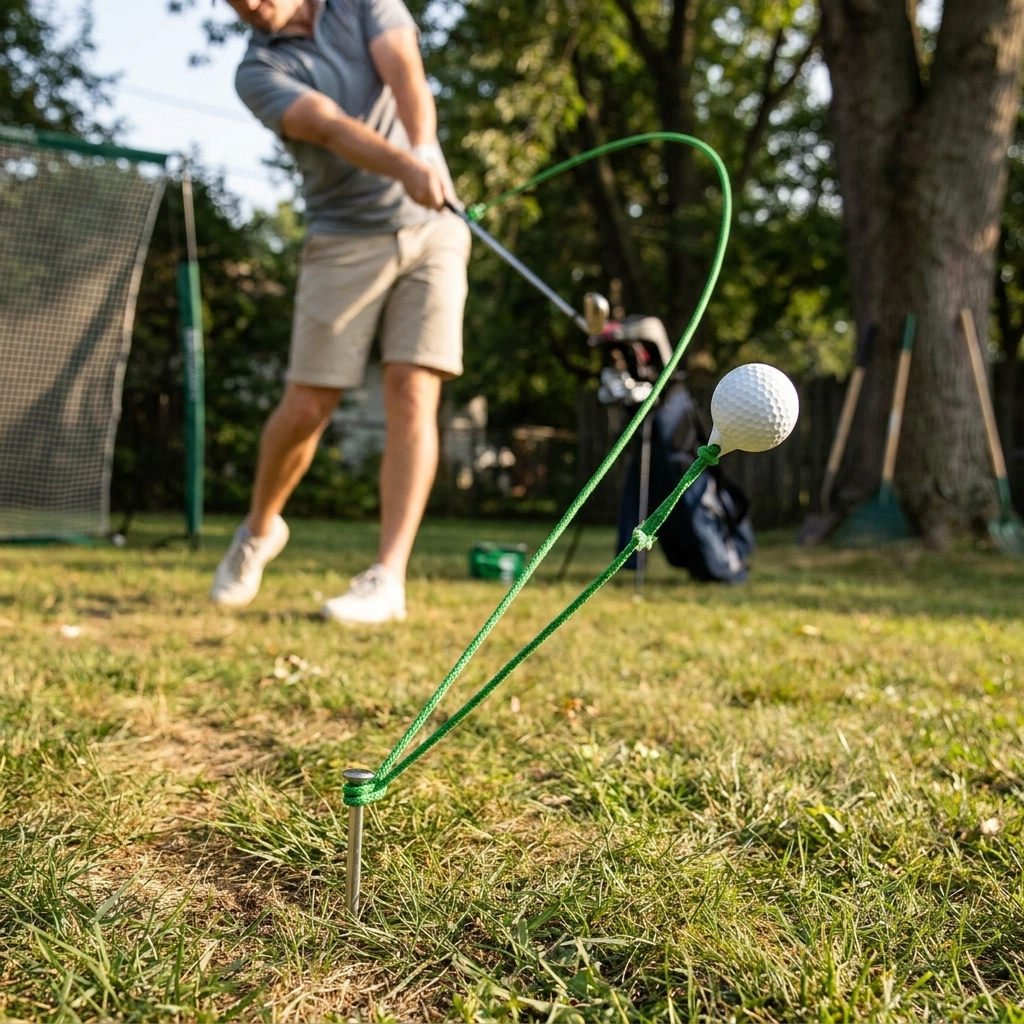Golf Swing Practice Ball on Rope